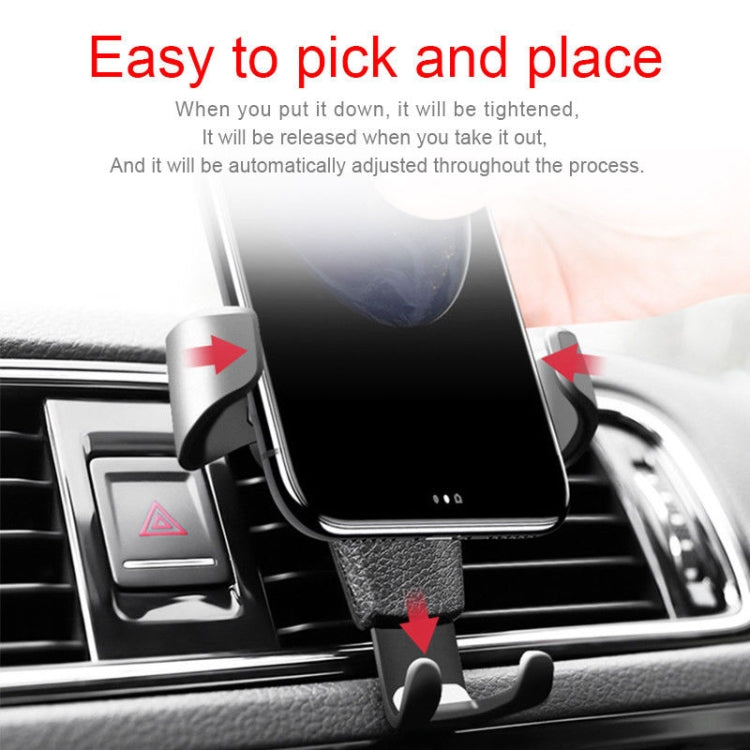 Litchi Texture Gravity Car Mount White Phone Holder - MosAccessories.co.uk