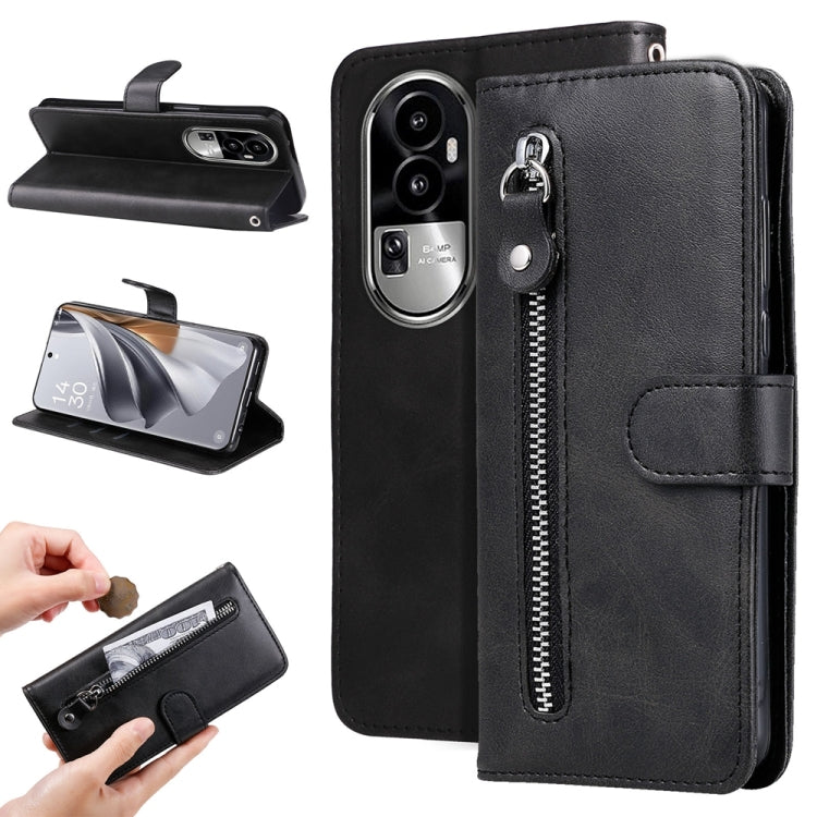 Fashion Calf Texture Zipper PU Leather Phone Case - For Oppo A58 4G / Reno10 / Reno10 Pro / A78 4G / Find X8 Pro