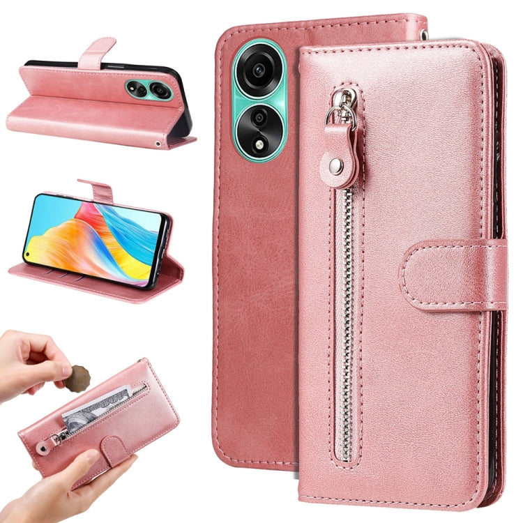 Fashion Calf Texture Zipper PU Leather Phone Case - For Oppo A58 4G / Reno10 / Reno10 Pro / A78 4G / Find X8 Pro