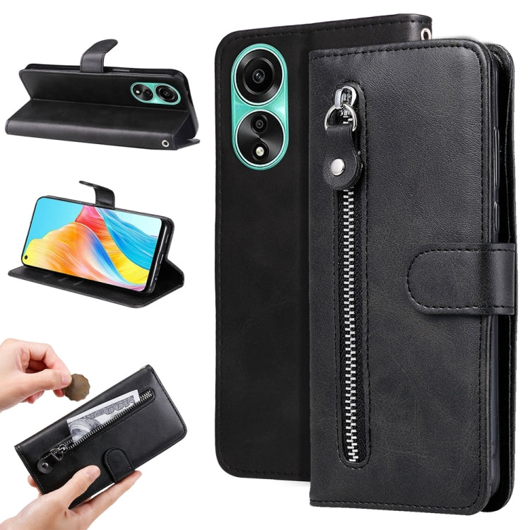 Fashion Calf Texture Zipper PU Leather Phone Case - For Oppo A58 4G / Reno10 / Reno10 Pro / A78 4G / Find X8 Pro