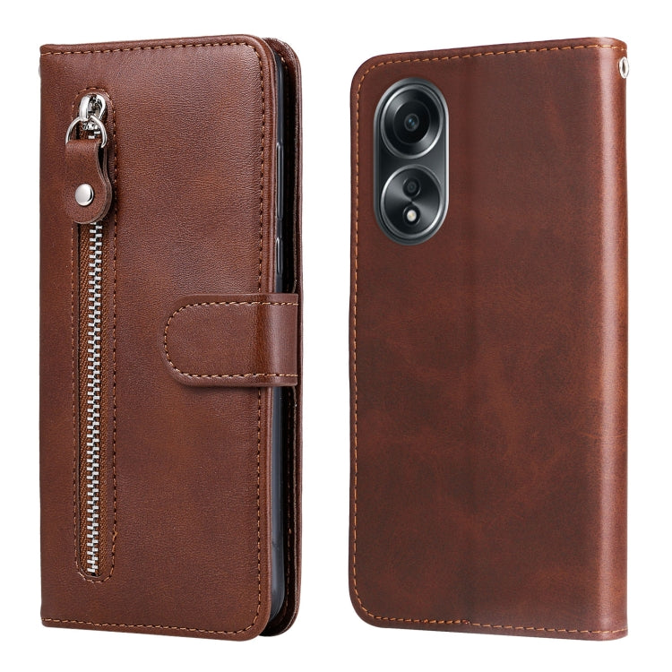 Fashion Calf Texture Zipper PU Leather Phone Case - For Oppo A58 4G / Reno10 / Reno10 Pro / A78 4G / Find X8 Pro