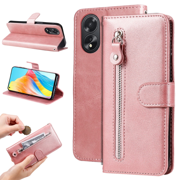 Fashion Calf Texture Zipper PU Leather Phone Case - For Oppo Reno11 F / F25 Pro / Reno11 / A59 / A2m / A38 4G / A18 4G