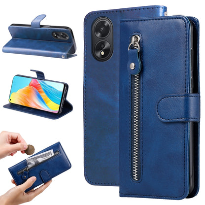 Fashion Calf Texture Zipper PU Leather Phone Case - For Oppo Reno11 F / F25 Pro / Reno11 / A59 / A2m / A38 4G / A18 4G