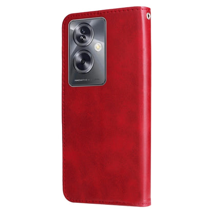 Fashion Calf Texture Zipper PU Leather Phone Case - For Oppo A79 5G