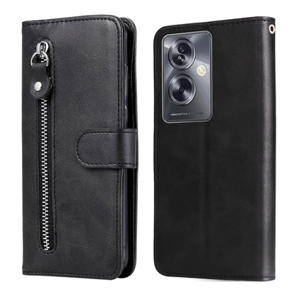 Fashion Calf Texture Zipper PU Leather Phone Case - For Oppo A79 5G