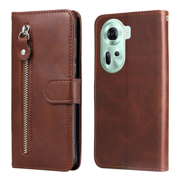 Fashion Calf Texture Zipper PU Leather Phone Case - For Oppo Reno11 F / F25 Pro / Reno11 / A59 / A2m / A38 4G / A18 4G