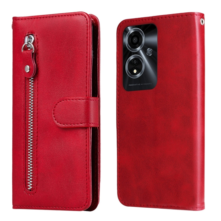 Fashion Calf Texture Zipper PU Leather Phone Case - For Oppo Reno11 F / F25 Pro / Reno11 / A59 / A2m / A38 4G / A18 4G
