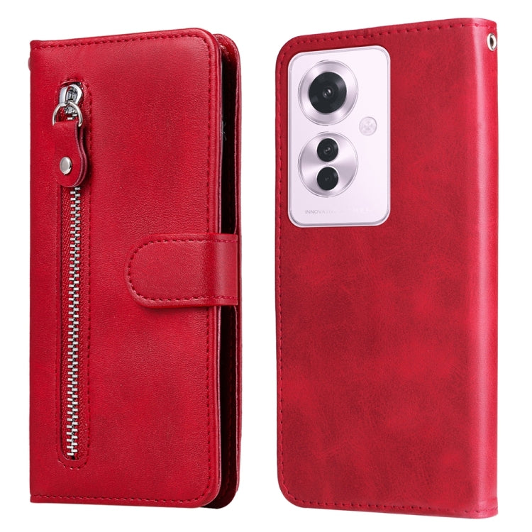 Fashion Calf Texture Zipper PU Leather Phone Case - For Oppo Reno11 F / F25 Pro / Reno11 / A59 / A2m / A38 4G / A18 4G