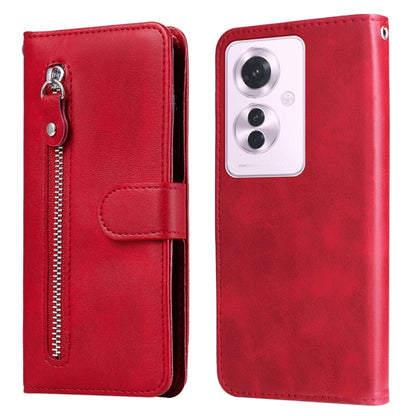 Fashion Calf Texture Zipper PU Leather Phone Case - For Oppo Reno11 F / F25 Pro / Reno11 / A59 / A2m / A38 4G / A18 4G