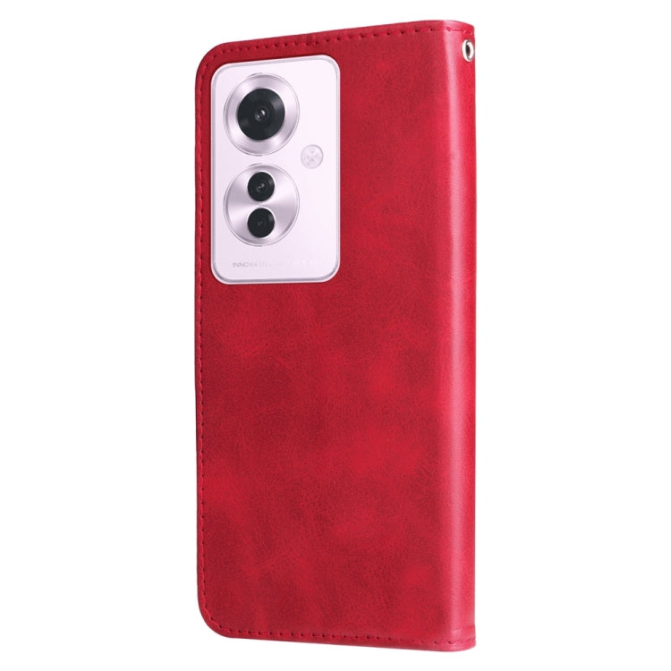 Fashion Calf Texture Zipper PU Leather Phone Case - For Oppo Reno11 F / F25 Pro / Reno11 / A59 / A2m / A38 4G / A18 4G
