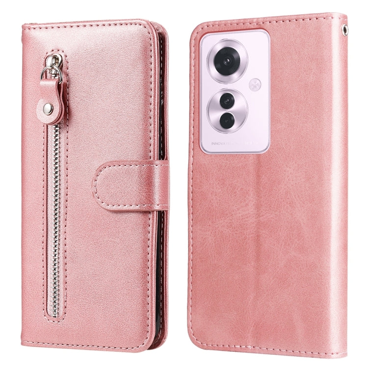 Fashion Calf Texture Zipper PU Leather Phone Case - For Oppo Reno11 F / F25 Pro / Reno11 / A59 / A2m / A38 4G / A18 4G