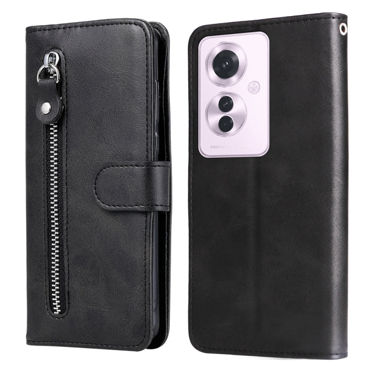 Fashion Calf Texture Zipper PU Leather Phone Case - For Oppo Reno11 F / F25 Pro / Reno11 / A59 / A2m / A38 4G / A18 4G