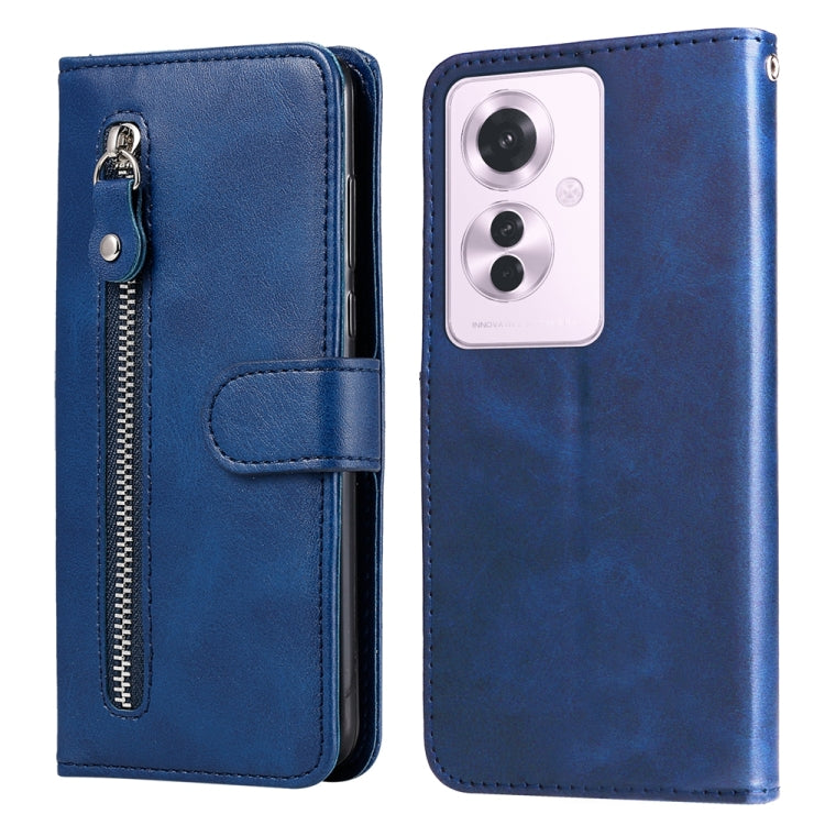 Fashion Calf Texture Zipper PU Leather Phone Case - For Oppo Reno11 F / F25 Pro / Reno11 / A59 / A2m / A38 4G / A18 4G