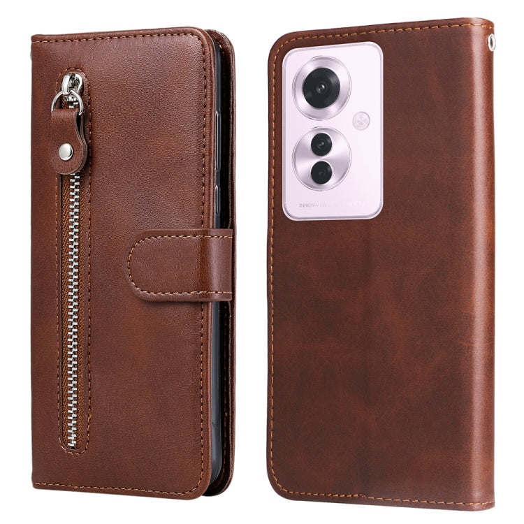 Fashion Calf Texture Zipper PU Leather Phone Case - For Oppo Reno11 F / F25 Pro / Reno11 / A59 / A2m / A38 4G / A18 4G