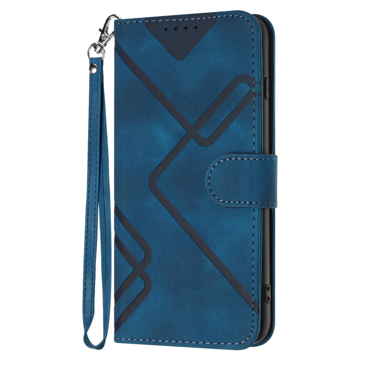 Line Pattern Skin Feel Leather Flip Phone Case - For Samsung Galaxy S23 Ultra - mosaccessories