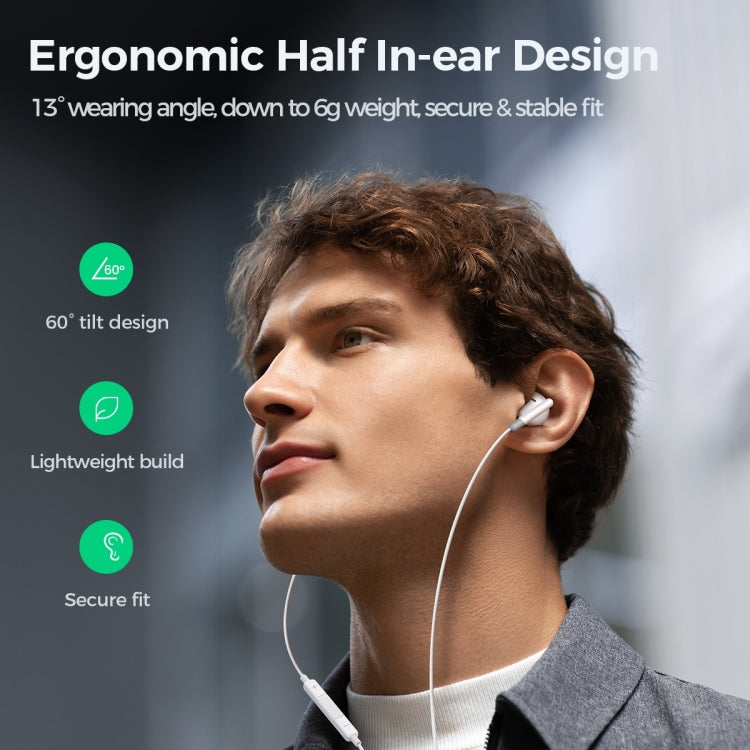 JOYROOM JR-EW01 3.5mm Half In-Ear Wired Earphones