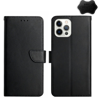 Genuine Leather Fingerprint-proof Flip Phone Case - For iPhone 16 / 15 Series