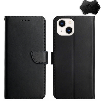 Genuine Leather Fingerprint-proof Flip Phone Case - For iPhone 16 / 15 Series