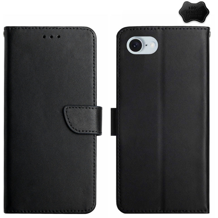 Genuine Leather Fingerprint-proof Flip Phone Case - For iPhone 16 / 15 Series