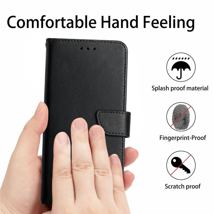 Genuine Leather Fingerprint-proof Flip Phone Case - For iPhone 16 / 15 Series