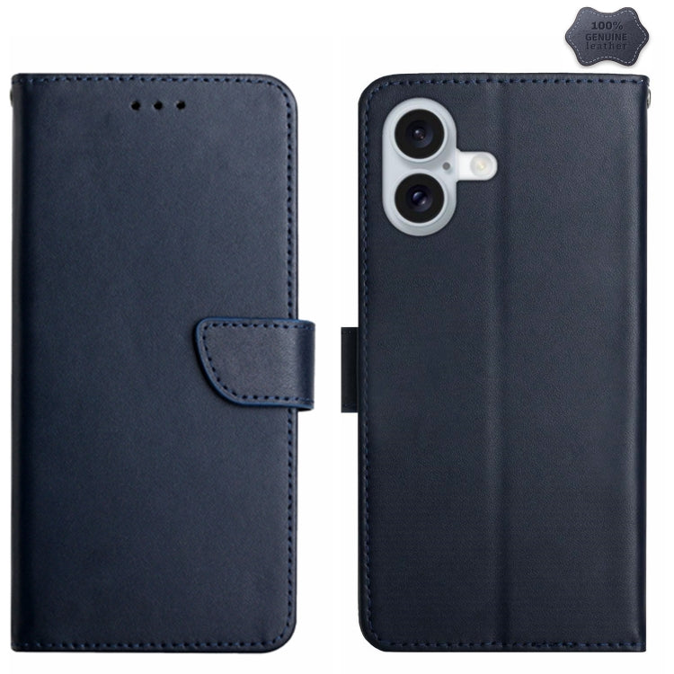 Genuine Leather Fingerprint-proof Flip Phone Case - For iPhone 16 / 15 Series