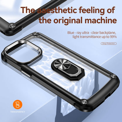 TPU + PC Lens Protection Phone Case with Ring Holder - For iPhone 15 / 15 Pro / 15 Plus