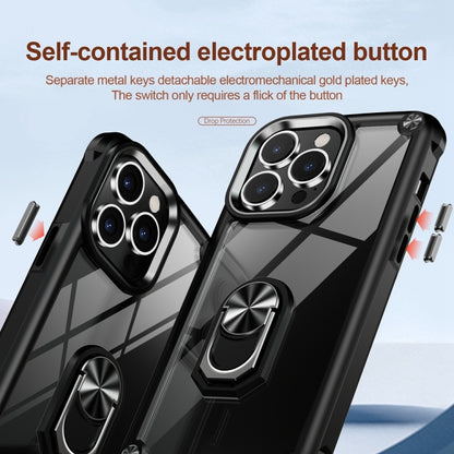 TPU + PC Lens Protection Phone Case with Ring Holder - For iPhone 15 / 15 Pro / 15 Plus