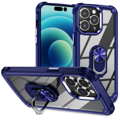 TPU + PC Lens Protection Phone Case with Ring Holder - For iPhone 15 / 15 Pro / 15 Plus