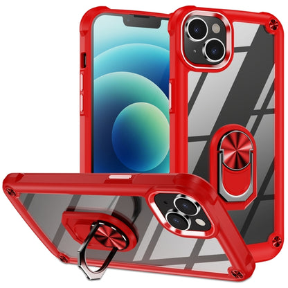 TPU + PC Lens Protection Phone Case with Ring Holder - For iPhone 15 / 15 Pro / 15 Plus