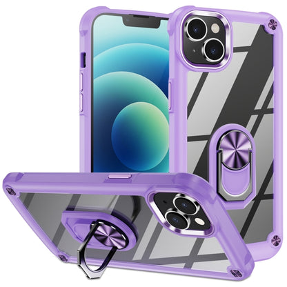 TPU + PC Lens Protection Phone Case with Ring Holder - For iPhone 15 / 15 Pro / 15 Plus