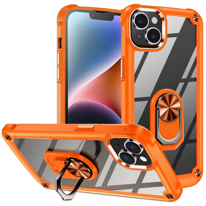 TPU + PC Lens Protection Phone Case with Ring Holder - For iPhone 15 / 15 Pro / 15 Plus