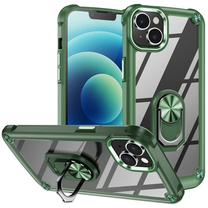TPU + PC Lens Protection Phone Case with Ring Holder - For iPhone 15 / 15 Pro / 15 Plus
