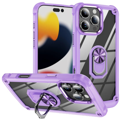TPU + PC Lens Protection Phone Case with Ring Holder - For iPhone 16 Pro / 16 Plus / 16 / 15 Pro Max