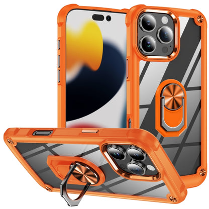 TPU + PC Lens Protection Phone Case with Ring Holder - For iPhone 16 Pro / 16 Plus / 16 / 15 Pro Max