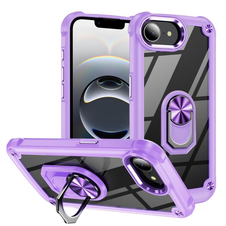 TPU + PC Lens Protection Phone Case with Ring Holder - For iPhone 17 Pro Max / Air / 16e / 17