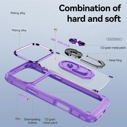 TPU + PC Lens Protection Phone Case with Ring Holder - For iPhone 17 Pro Max / Air / 16e / 17