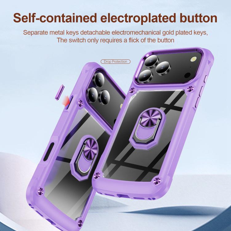 TPU + PC Lens Protection Phone Case with Ring Holder - For iPhone 17 Pro Max / Air / 16e / 17