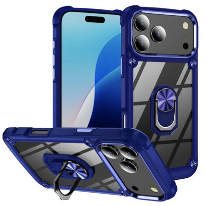 TPU + PC Lens Protection Phone Case with Ring Holder - For iPhone 17 Pro Max / Air / 16e / 17