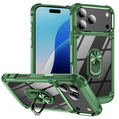 TPU + PC Lens Protection Phone Case with Ring Holder - For iPhone 17 Pro Max / Air / 16e / 17