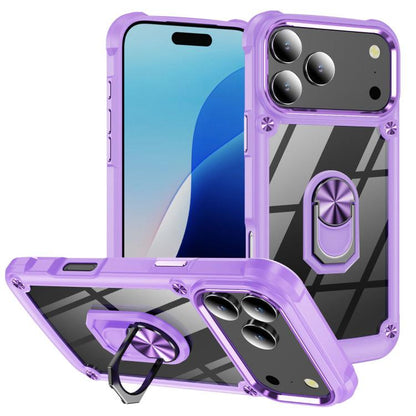 TPU + PC Lens Protection Phone Case with Ring Holder - For iPhone 17 Pro Max / Air / 16e / 17