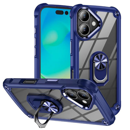 TPU + PC Lens Protection Phone Case with Ring Holder - For iPhone 17 Pro Max / Air / 16e / 17