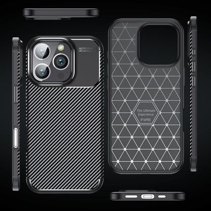 Carbon Fiber Texture Shockproof TPU Phone Case - For iPhone 16 / 15 Series