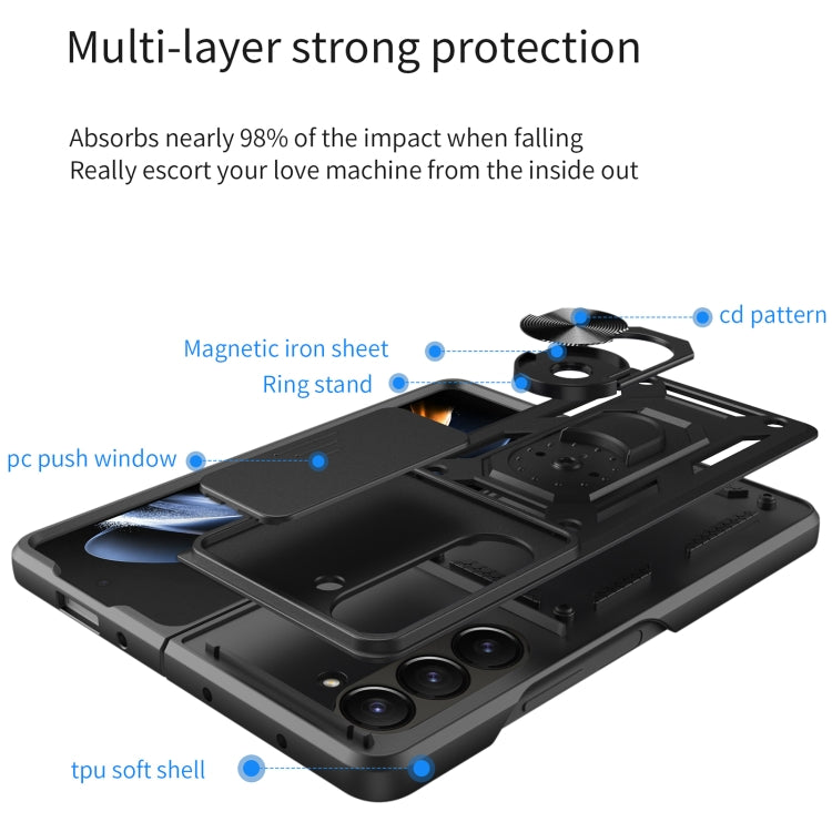 Sliding Camera Cover Design TPU+PC Phone Case - For Samsung Galaxy Z Fold5/6