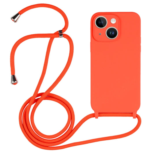 Crossbody Lanyard Liquid Silicone Case - For iPhone 15 Plus