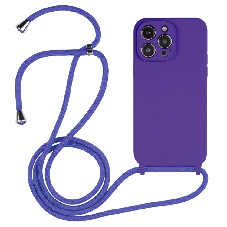 Crossbody Lanyard Liquid Silicone Case - For iPhone 15 Pro