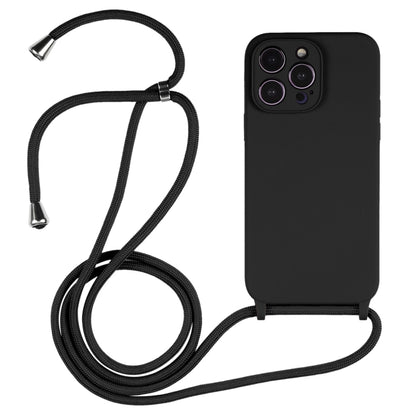 Crossbody Lanyard Liquid Silicone Case - For iPhone 15 Pro