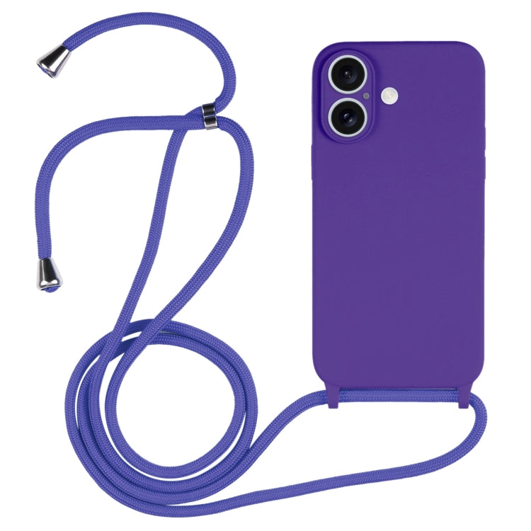 Crossbody Lanyard Liquid Silicone Case - For iPhone 16