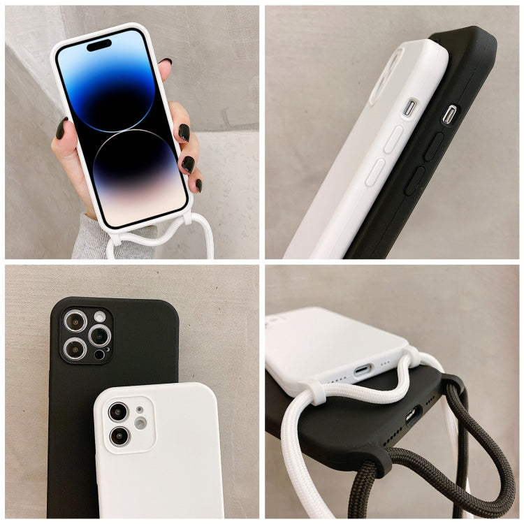 Crossbody Lanyard Liquid Silicone Case - For iPhone 15