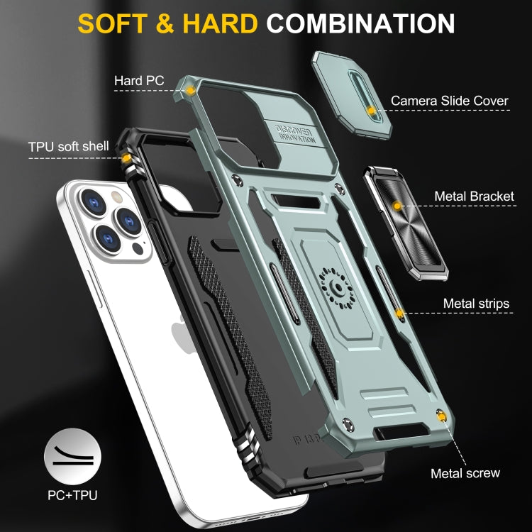 Armor PC + TPU Camera Shield Phone Case - For iPhone 15 Pro / 15 Pro Max / 15 Plus