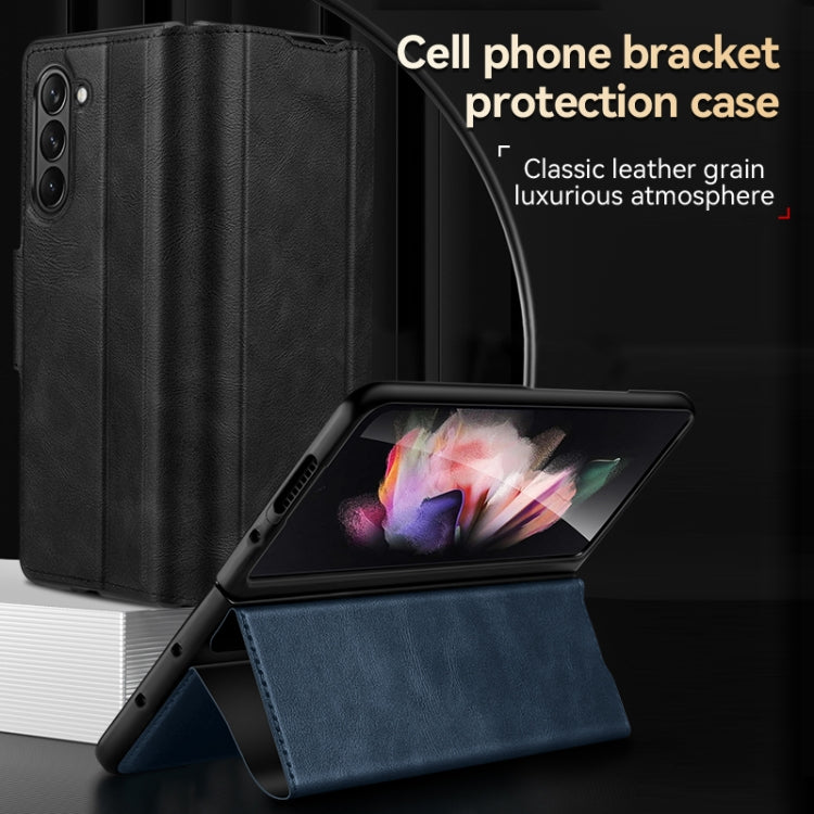 Sulada All-inclusive Magnetic Snap Flip PU Leather Black Case - For Samsung Galaxy Z Fold6 - MosAccessories.co.uk